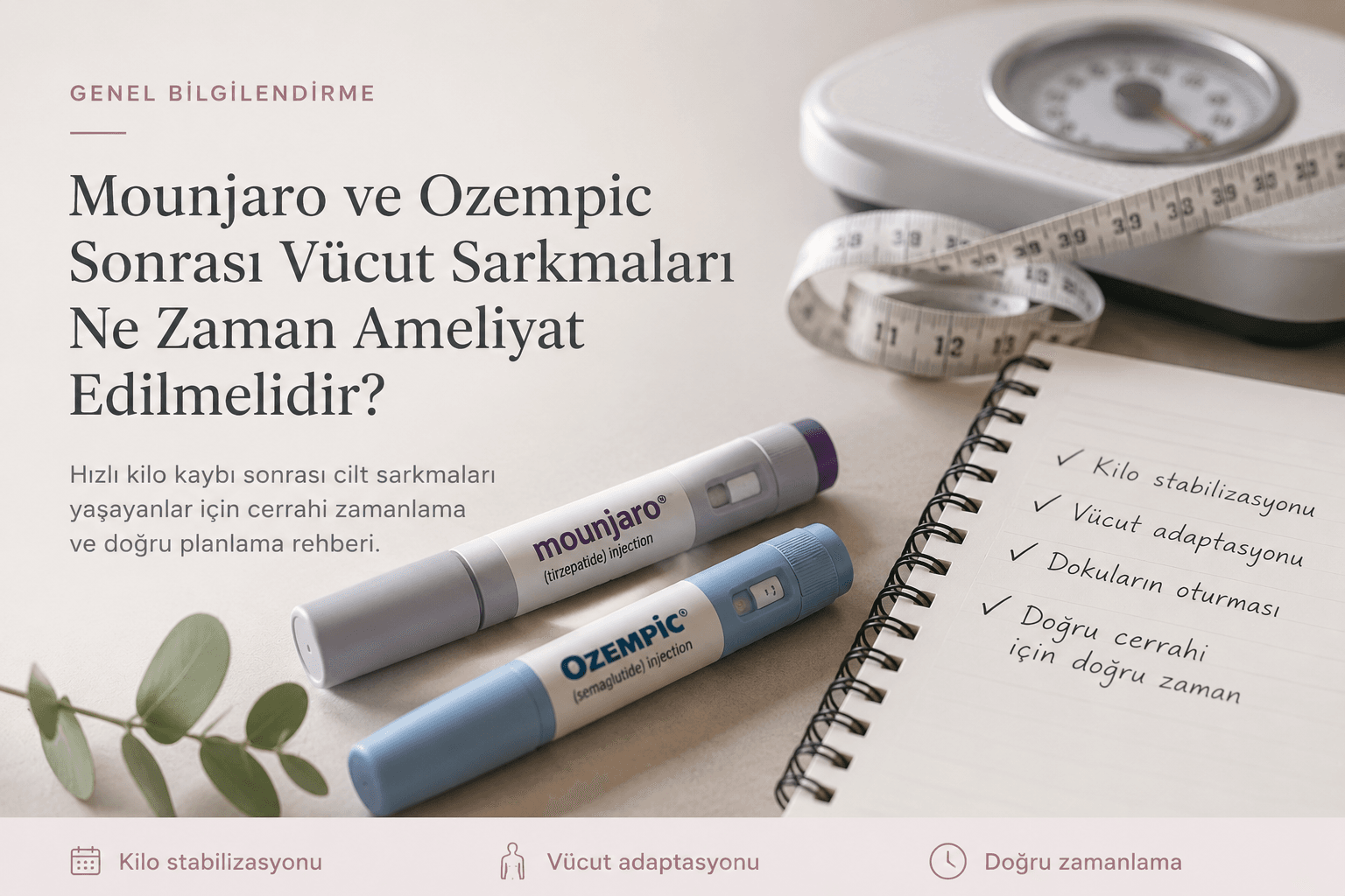 Mounjara ve Ozempic sonrası hızlı kilo kaybına bağlı vücut sarkmaları